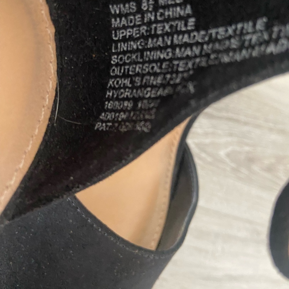 LC Lauren Conrad Black Suede Ankle Strap Heels - Picture 7 of 9